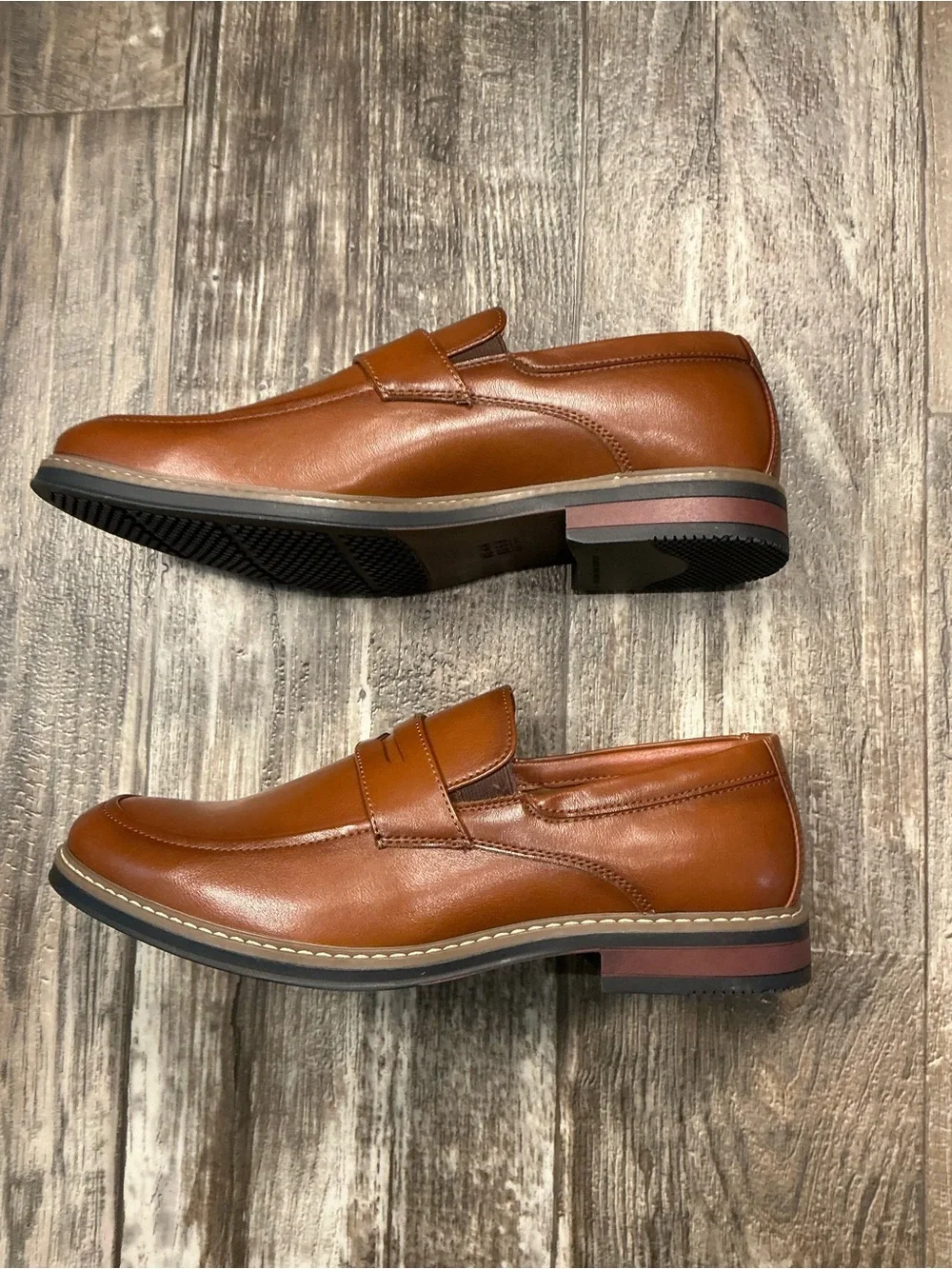 Nunn Bush Men's Cognac Leather Slip-On Loafers Size 8.5W